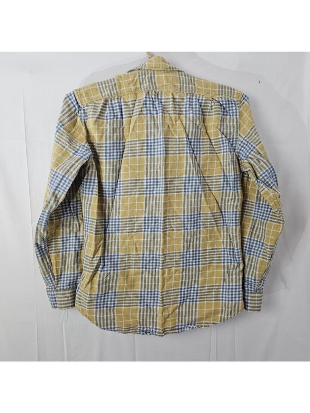 Eddie Bauer Button Up Shirt Mens M Yellow Plaid Long Sleeve Cotton Top Casual - Picture 4 of 11